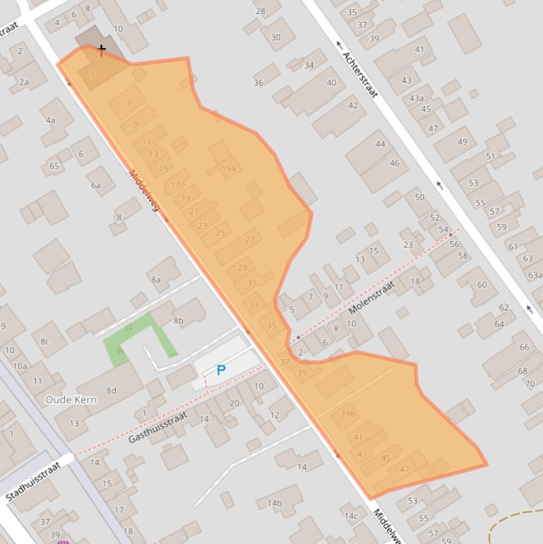 Kaart van postcodegebied 4147AS.