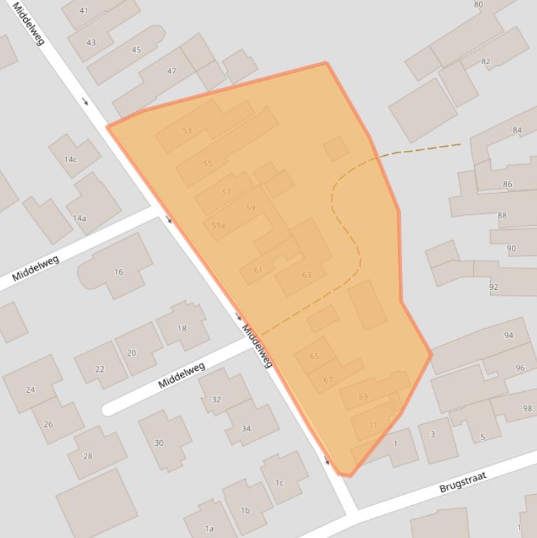 Kaart van postcodegebied 4147AT.