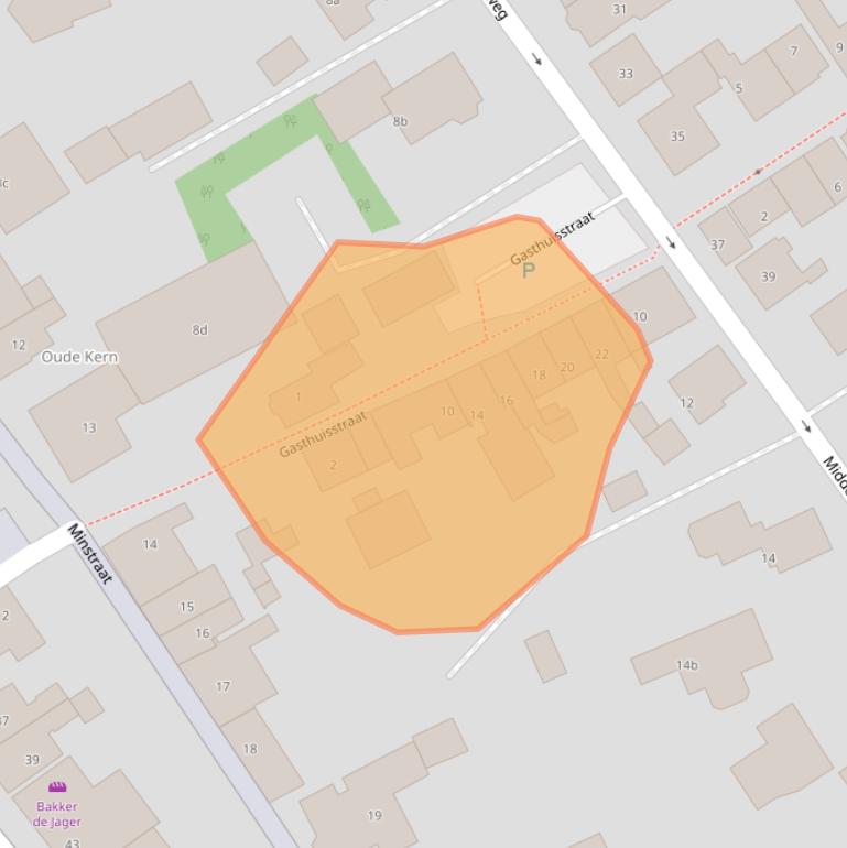 Kaart van postcodegebied 4147AW.