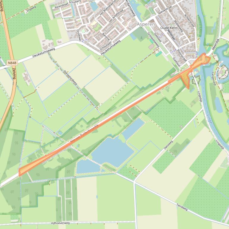 Kaart van postcodegebied 4147BE.