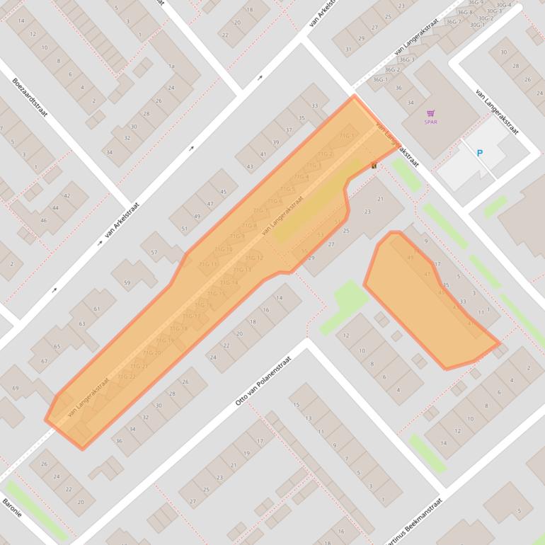 Kaart van postcodegebied 4147BH.