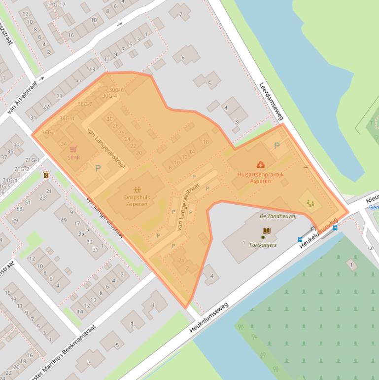 Kaart van postcodegebied 4147BJ.