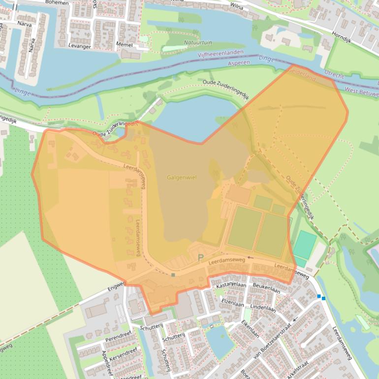 Kaart van postcodegebied 4147BM.