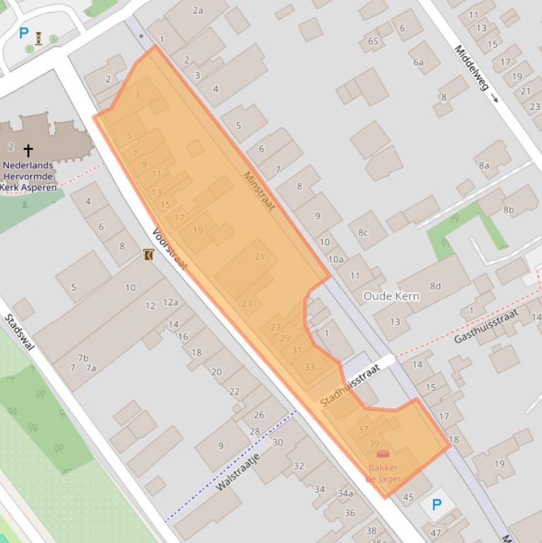 Kaart van postcodegebied 4147CA.