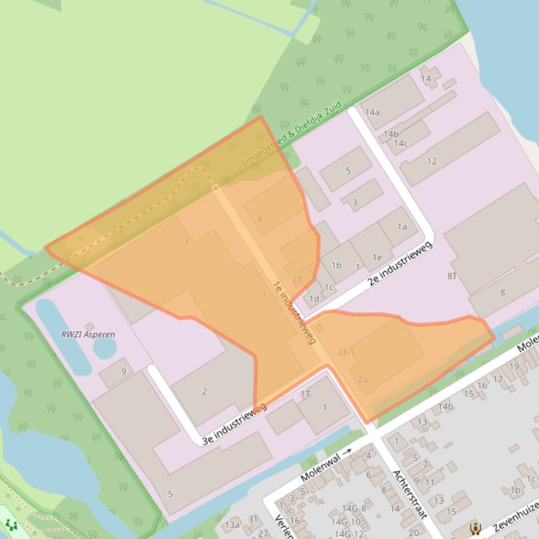 Kaart van postcodegebied 4147CR.