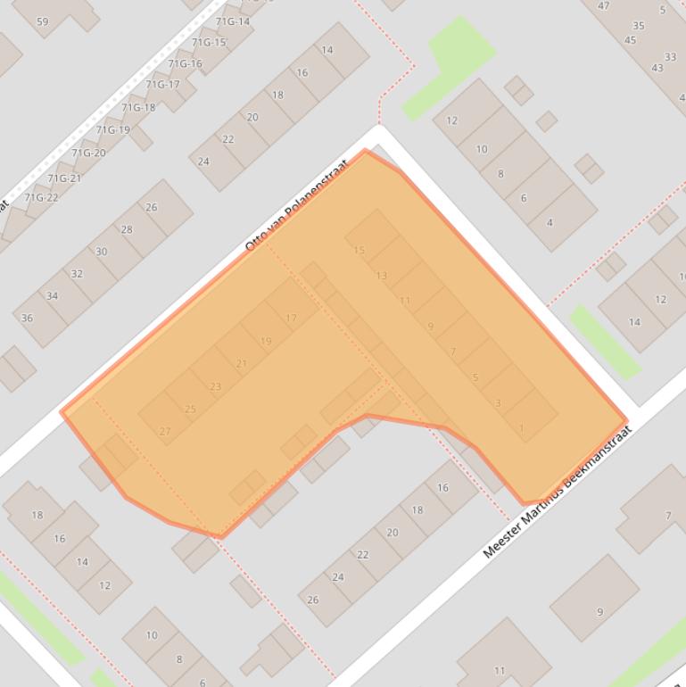 Kaart van postcodegebied 4147EP.