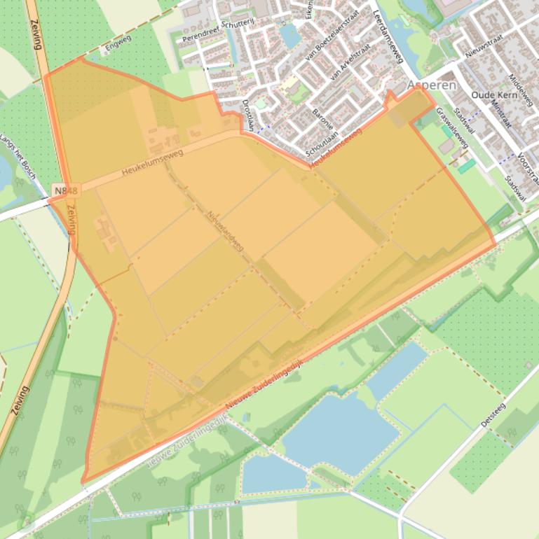 Kaart van postcodegebied 4147EW.