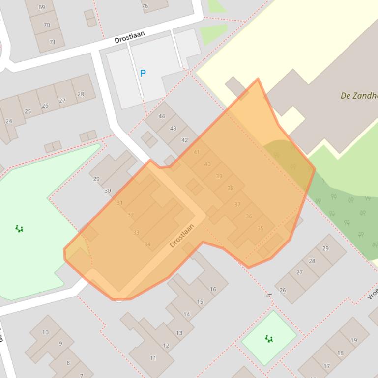 Kaart van postcodegebied 4147GC.