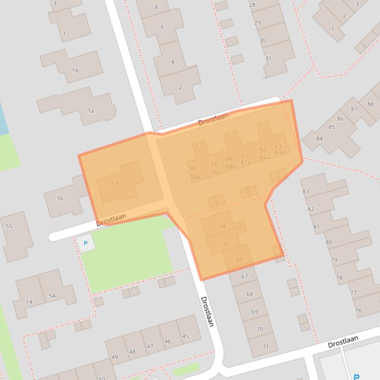 Kaart van postcodegebied 4147GE.