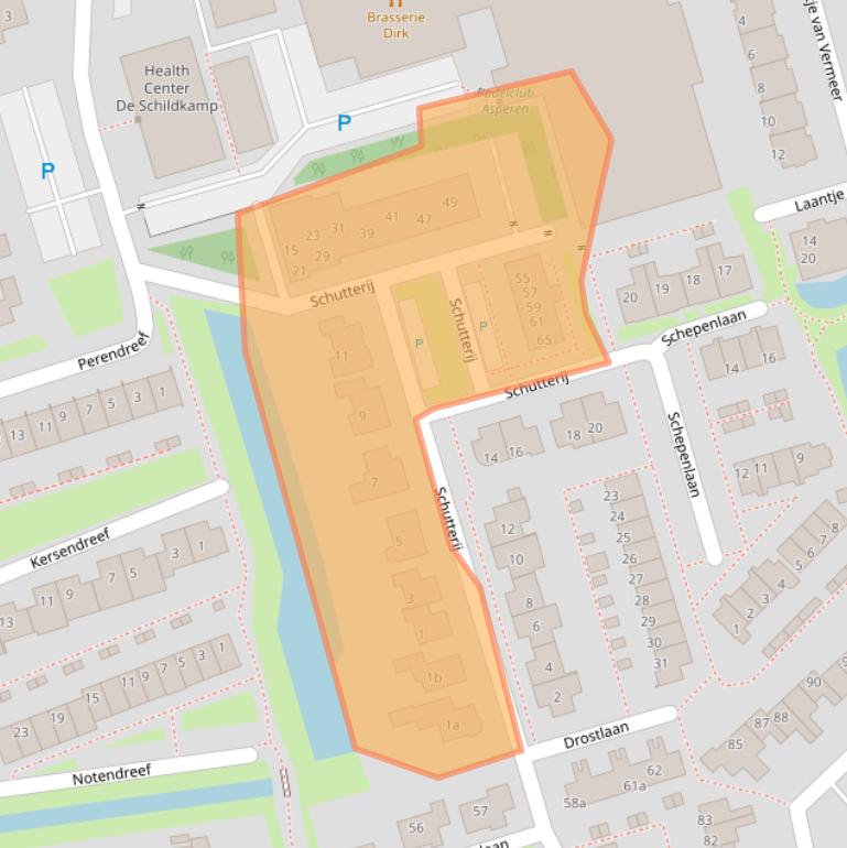 Kaart van postcodegebied 4147GT.