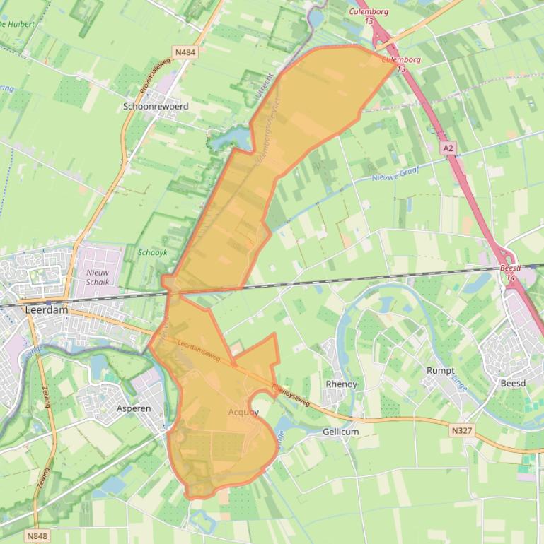 Kaart van postcodegebied 4151.