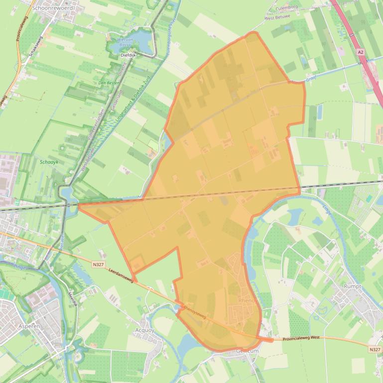 Kaart van postcodegebied 4152.