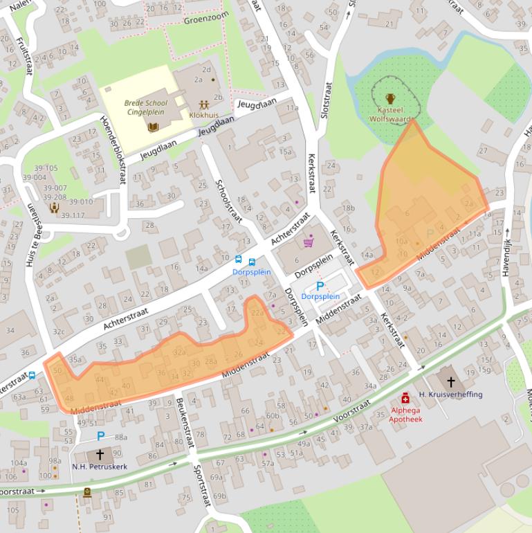 Kaart van postcodegebied 4153AD.