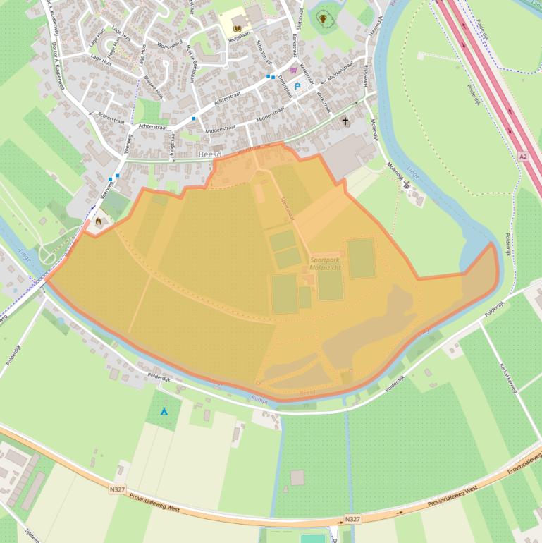 Kaart van postcodegebied 4153AJ.