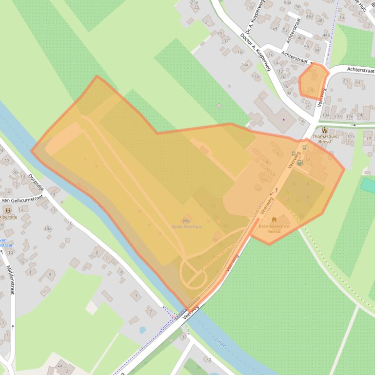 Kaart van postcodegebied 4153AS.
