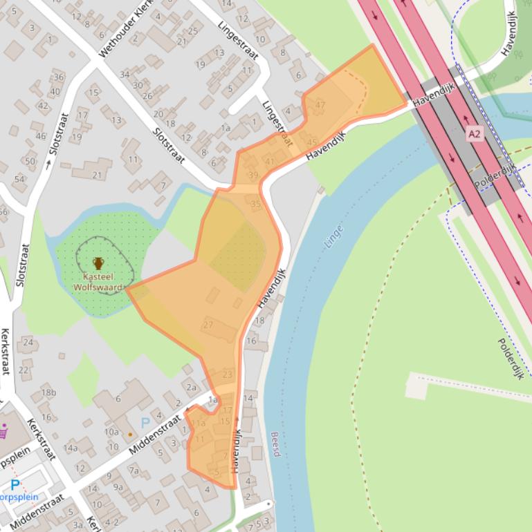 Kaart van postcodegebied 4153AW.