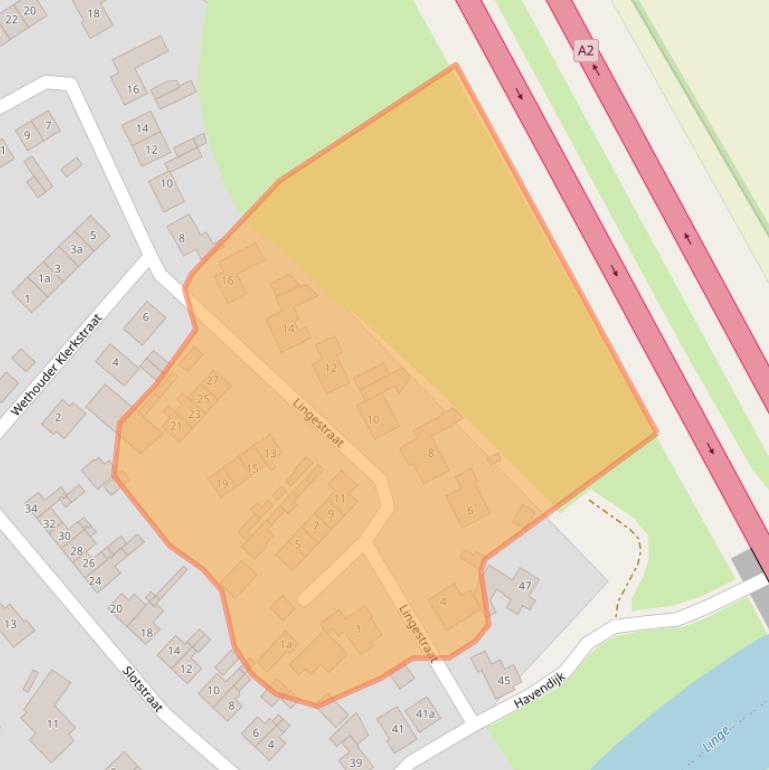 Kaart van postcodegebied 4153AZ.