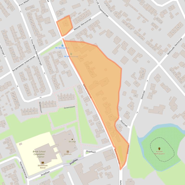 Kaart van postcodegebied 4153BC.