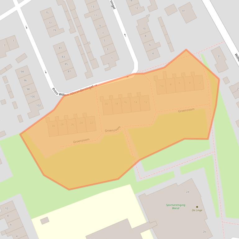 Kaart van postcodegebied 4153BM.