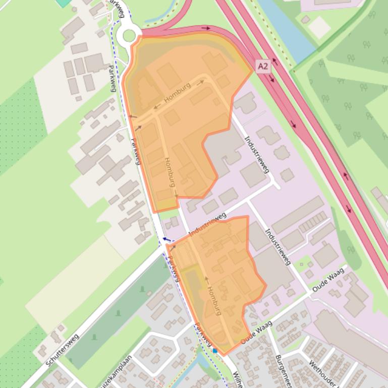 Kaart van postcodegebied 4153BS.