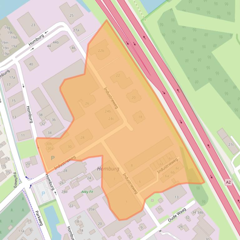 Kaart van postcodegebied 4153BW.