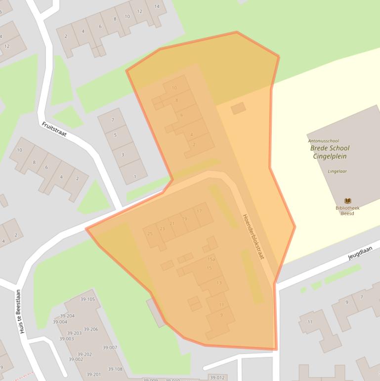 Kaart van postcodegebied 4153CD.