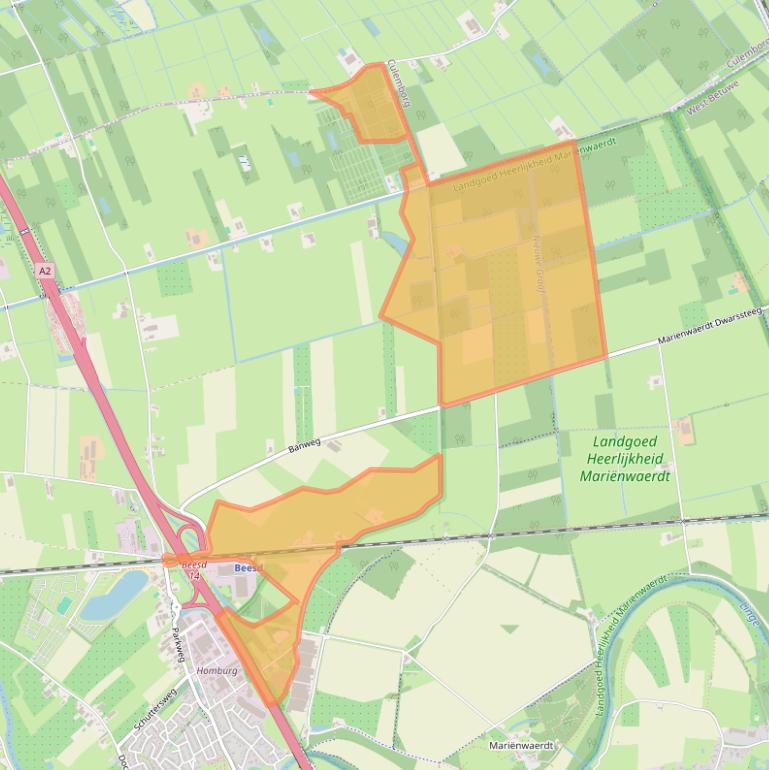 Kaart van postcodegebied 4153RC.