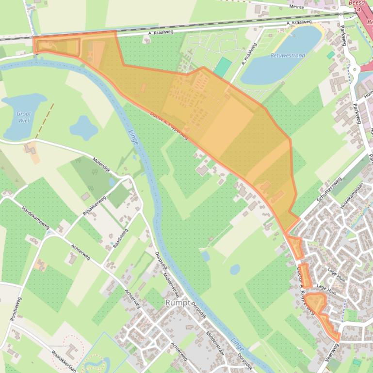Kaart van postcodegebied 4153XB.