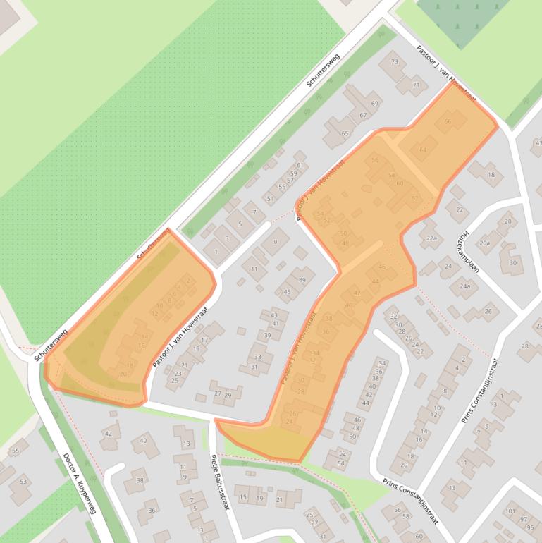 Kaart van postcodegebied 4153XV.