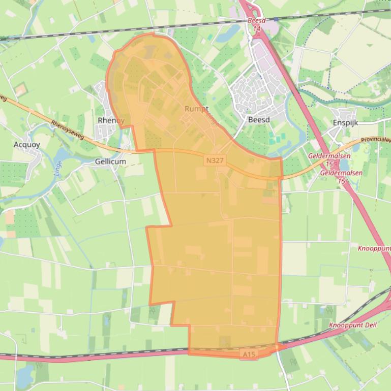 Kaart van postcodegebied 4156.