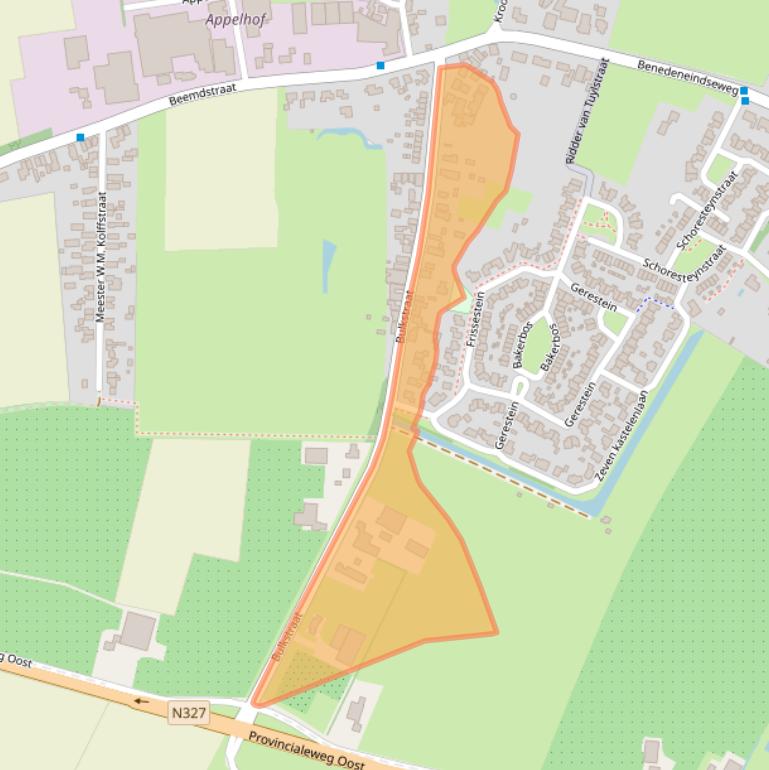 Kaart van postcodegebied 4158EA.