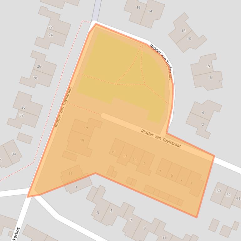 Kaart van postcodegebied 4158GJ.