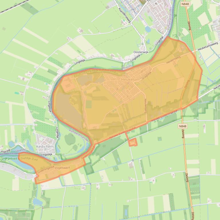 Kaart van postcodegebied 4161.