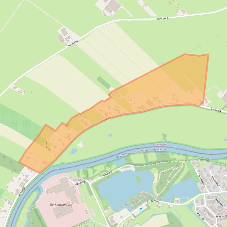 Kaart van postcodegebied 4163LJ.