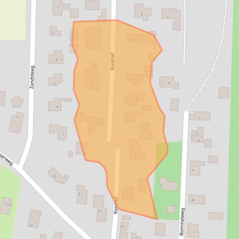 Kaart van postcodegebied 4171BJ.