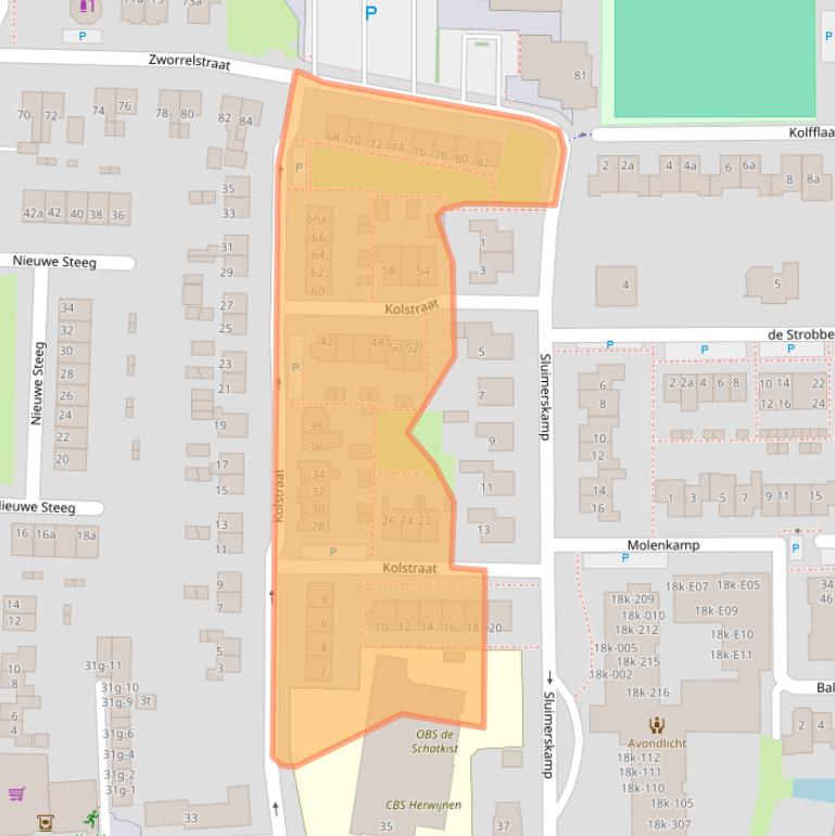 Kaart van postcodegebied 4171CZ.