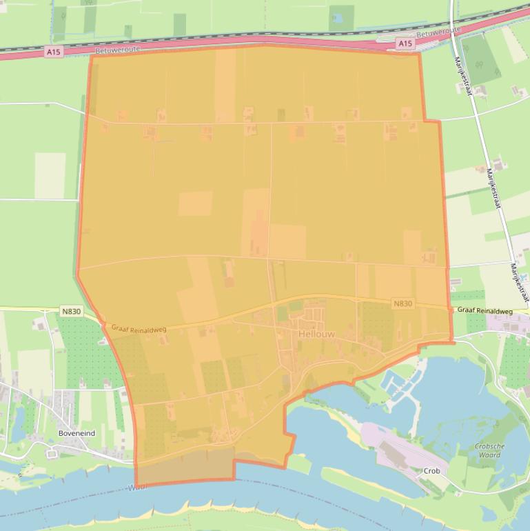 Kaart van postcodegebied 4174.