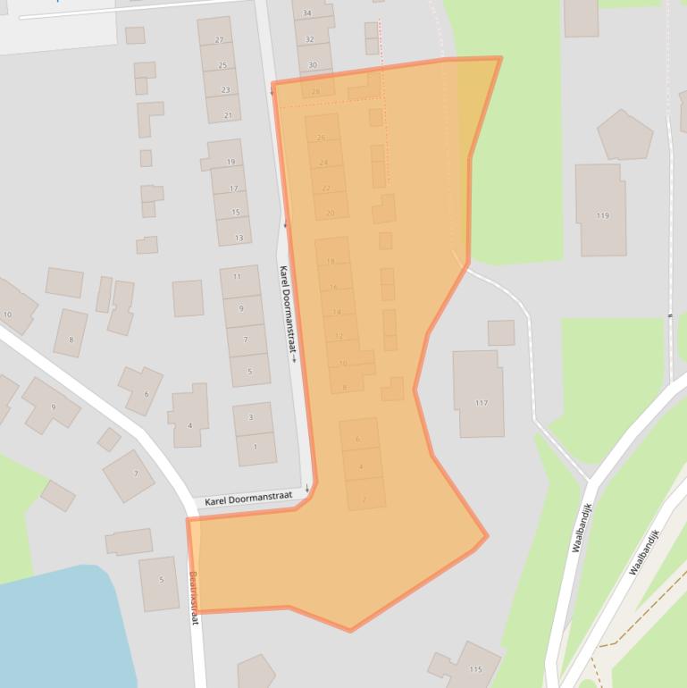 Kaart van postcodegebied 4174GJ.