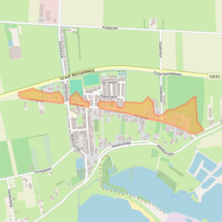 Kaart van postcodegebied 4174GL.