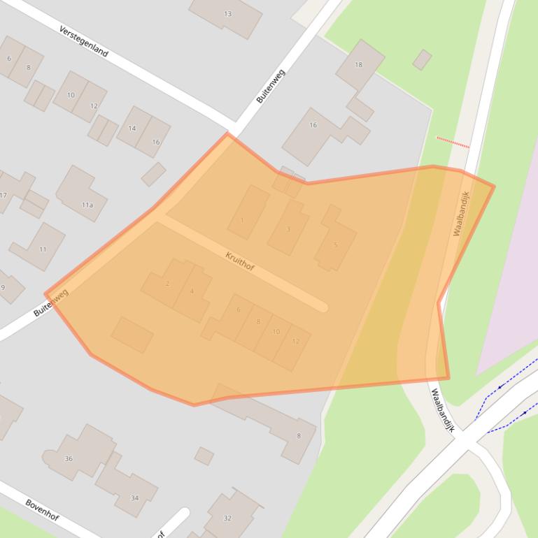 Kaart van postcodegebied 4175AT.