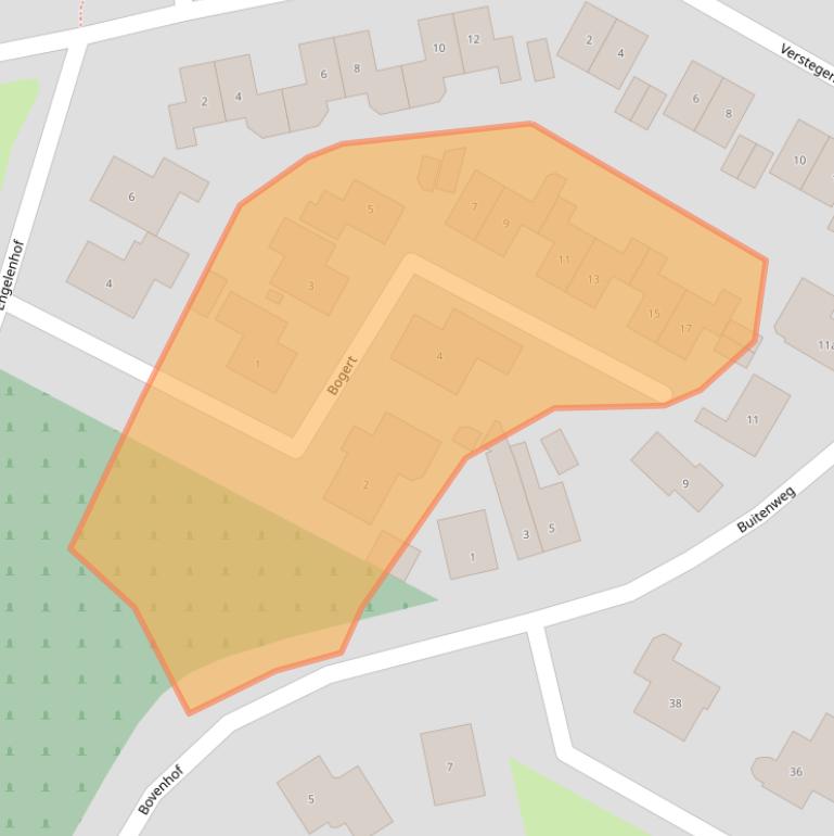 Kaart van postcodegebied 4175BD.