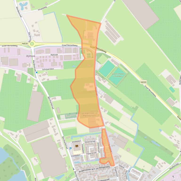 Kaart van postcodegebied 4175EP.