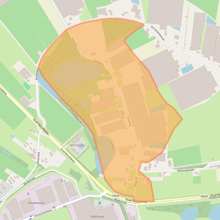 Kaart van postcodegebied 4176BA.