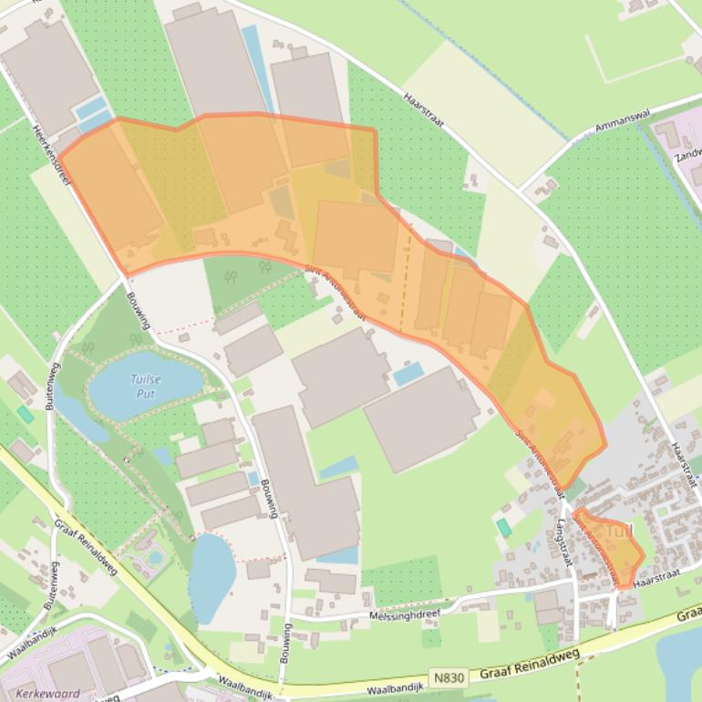 Kaart van postcodegebied 4176BJ.