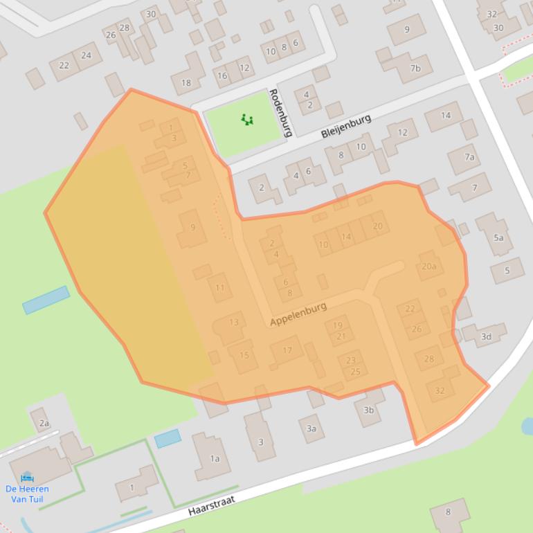 Kaart van postcodegebied 4176BV.