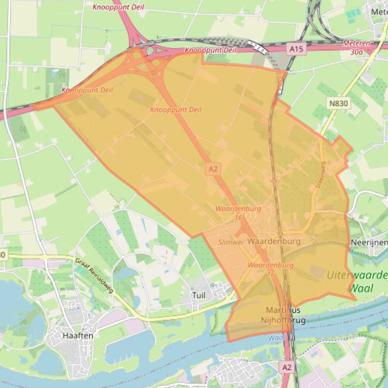 Kaart van postcodegebied 4181.