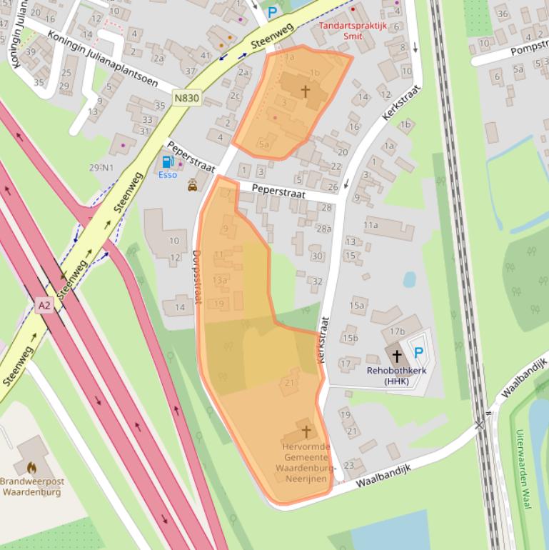 Kaart van postcodegebied 4181BM.