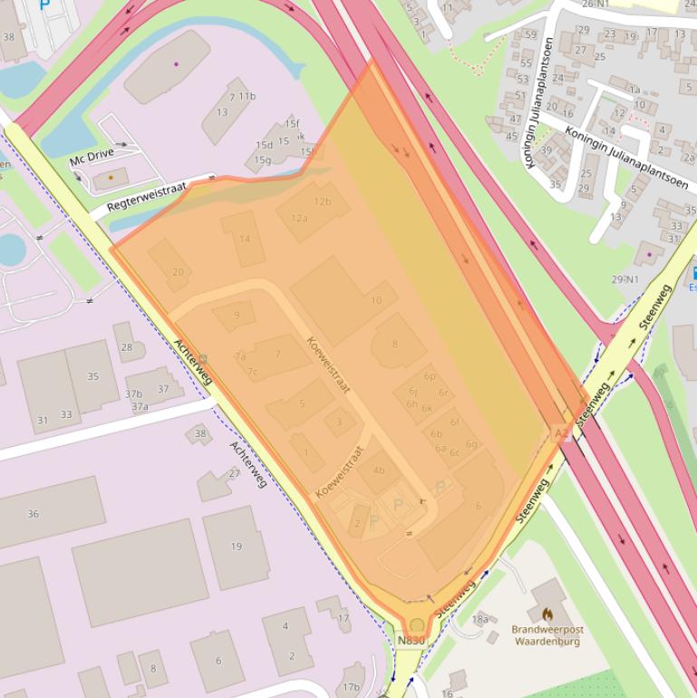 Kaart van postcodegebied 4181CD.