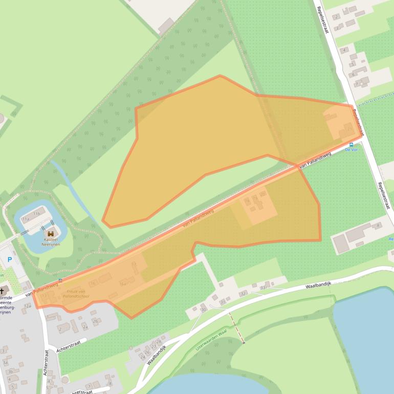 Kaart van postcodegebied 4182CB.