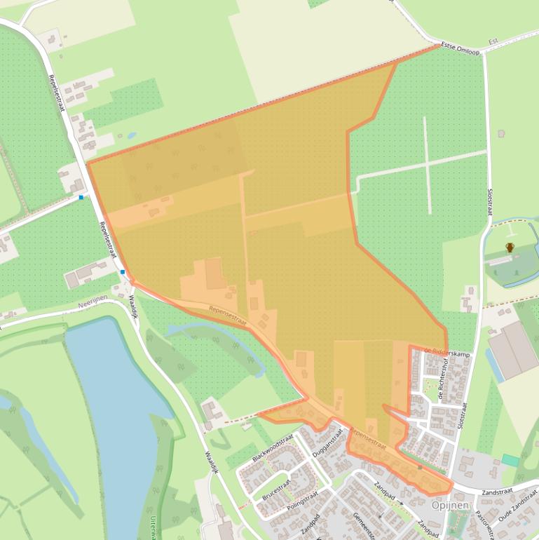 Kaart van postcodegebied 4184CE.